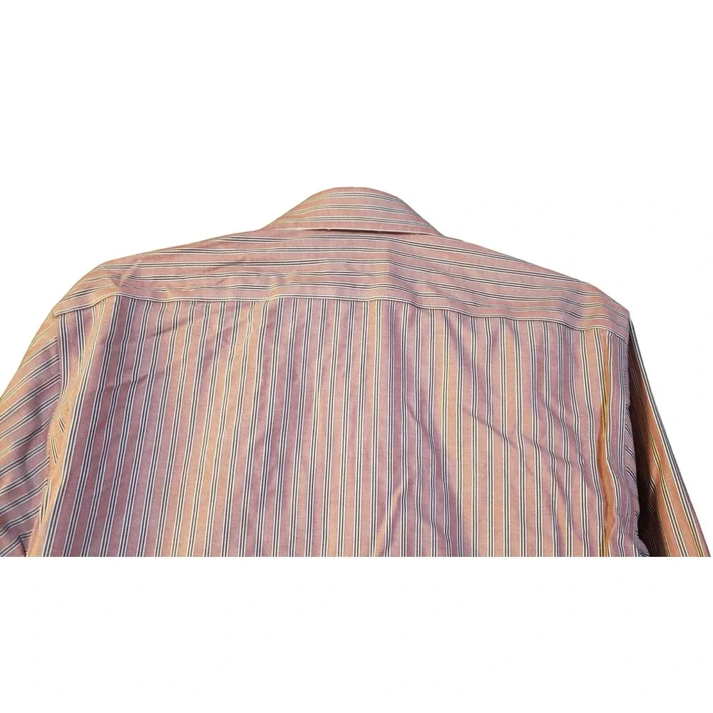 Banana Republic Shirt Non Iron Slim‎ Fit Men's M 15-15.5 Striped Red Office